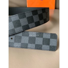 Lv Damier Graphite Canvas Leather Letter Buckle 40mm Belts Black