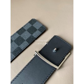 Lv Damier Graphite Canvas Leather Letter Buckle 40mm Belts Black