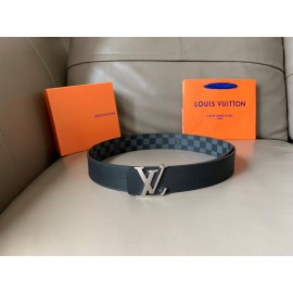 Lv Damier Graphite Canvas Leather Letter Buckle 40mm Belts Black