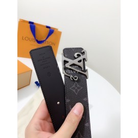 Lv Classic Monogram Canvas Waterproof Leather Gun Color Buckle 40mm Belts