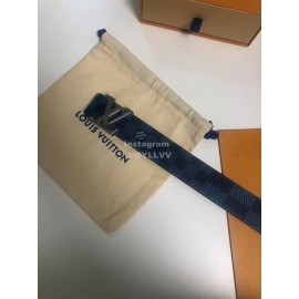 Lv Initiales Damier Graphite Canvas Leather Letter Buckle Belts Blue