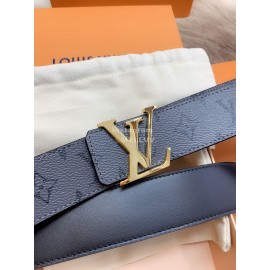 Lv Monogram Canvas Calf Leather Letter Gold Buckle 40mm Belts For Men