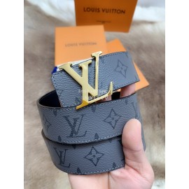 Lv Monogram Canvas Calf Leather Letter Gold Buckle 40mm Belts For Men