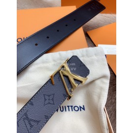 Lv Monogram Canvas Calf Leather Letter Gold Buckle 40mm Belts For Men