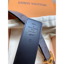 Lv Monogram Canvas Calf Leather Letter Gold Buckle 40mm Belts For Men