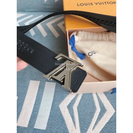 Lv Fashion Calf Leather Gun Color Letter Buckle 40mm Belts