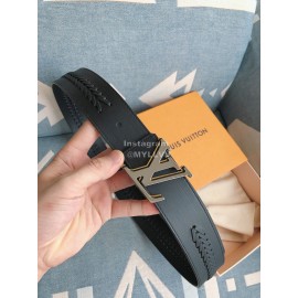 Lv Fashion Calf Leather Gun Color Letter Buckle 40mm Belts