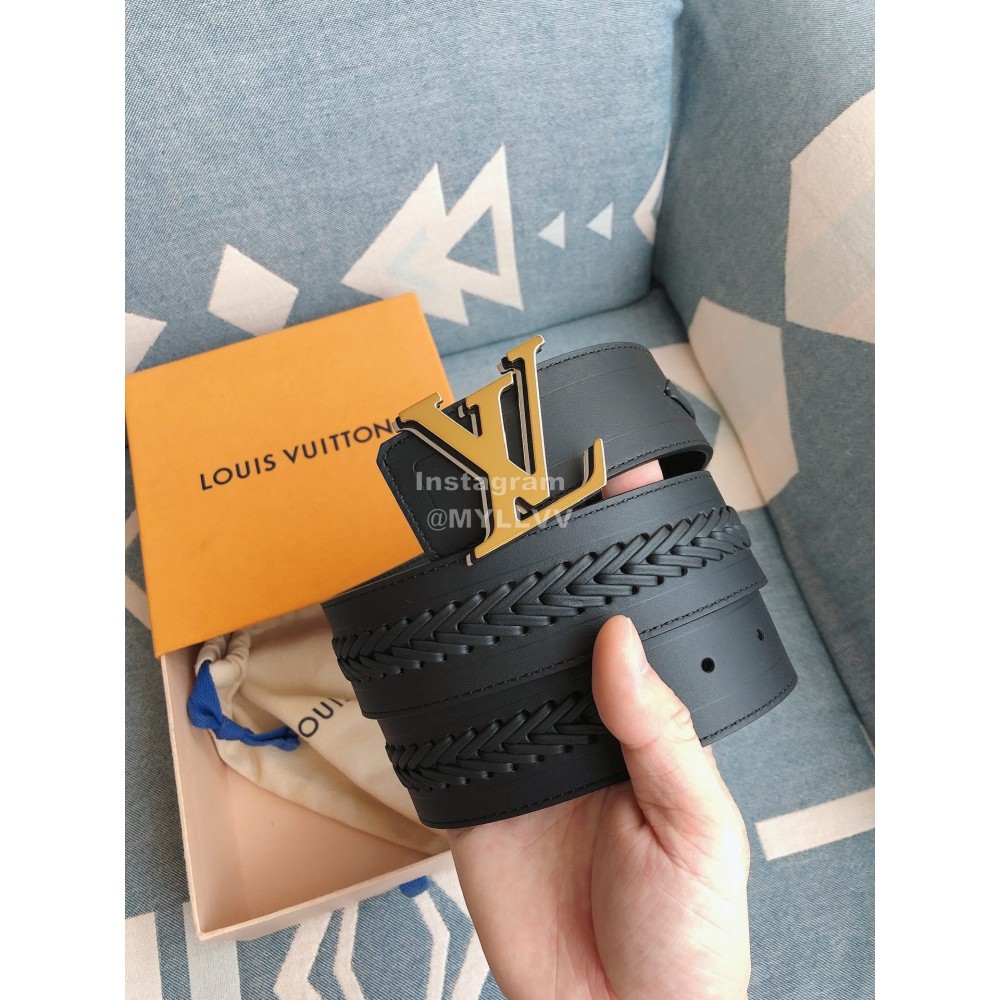 Lv Fashion Calf Leather Gold Letter Buckle 40mm Belts