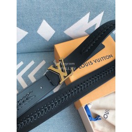 Lv Fashion Calf Leather Gold Letter Buckle 40mm Belts