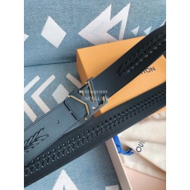 Lv Fashion Calf Leather Black Letter Buckle 40mm Belts