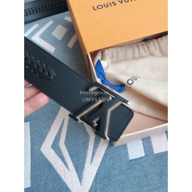 Lv Fashion Calf Leather Black Letter Buckle 40mm Belts