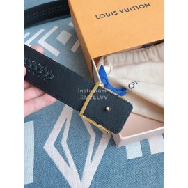 Lv Fashion Calf Leather Black Letter Buckle 40mm Belts