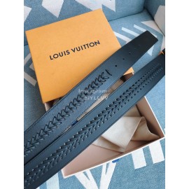 Lv Fashion Calf Leather Black Letter Buckle 40mm Belts
