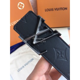 Lv Monogram Embossed Calf Leather Gun Color Buckle 35mm Pyramide Belts