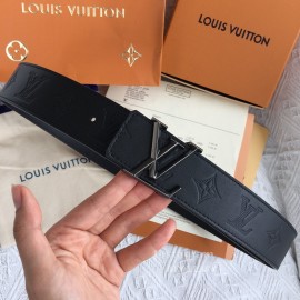 Lv Monogram Embossed Calf Leather Gun Color Buckle 35mm Pyramide Belts