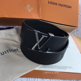 Lv Monogram Embossed Calf Leather Gun Color Buckle 35mm Pyramide Belts