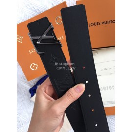 Lv Monogram Embossed Calf Leather Gun Color Buckle 35mm Pyramide Belts