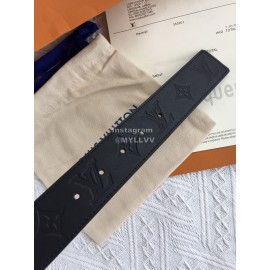 Lv Monogram Embossed Calf Leather Gun Color Buckle 35mm Pyramide Belts