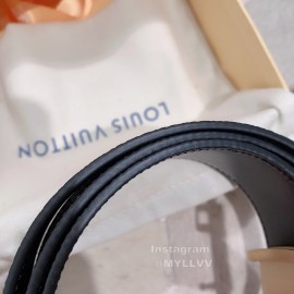 Lv Monogram Canvas Calf Leather Silver Buckle 40mm Belts