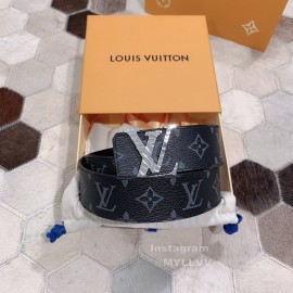 Lv Monogram Canvas Calf Leather Silver Buckle 40mm Belts