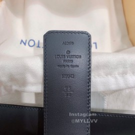 Lv Monogram Canvas Calf Leather Silver Buckle 40mm Belts