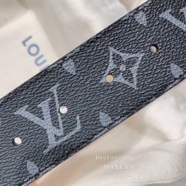 Lv Monogram Canvas Calf Leather Silver Buckle 40mm Belts