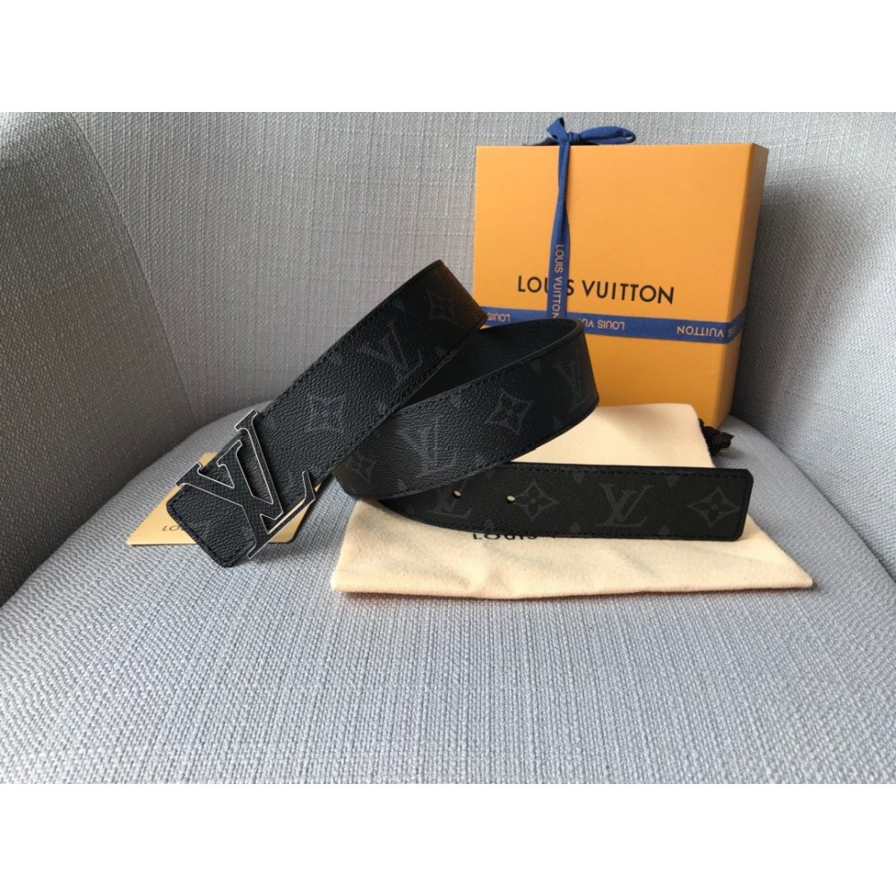 Lv Monogram Ink Canvas Calf Leather Letter Buckle 40mm Belts