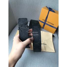 Lv Monogram Ink Canvas Calf Leather Letter Buckle 40mm Belts