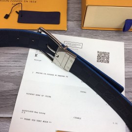 Lv Damier Canvas Calf Leather Silver Pin Buckle 40mm Belts