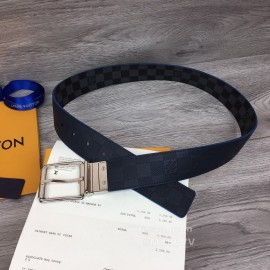 Lv Damier Canvas Calf Leather Silver Pin Buckle 40mm Belts