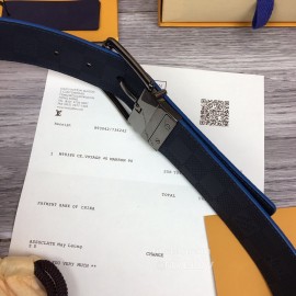 Lv Damier Canvas Calf Leather Gun Color Pin Buckle 40mm Belts