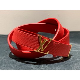 Lv Initiales Elegant Leather 20mm Belts Red
