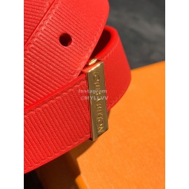 Lv Initiales Elegant Leather 20mm Belts Red