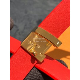 Lv Initiales Elegant Leather 20mm Belts Red