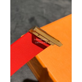 Lv Initiales Elegant Leather 20mm Belts Red