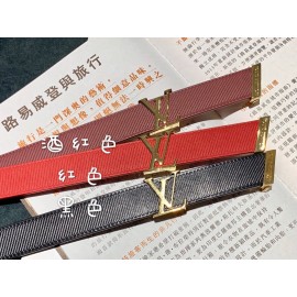Lv Initiales Elegant Leather 20mm Belts Black