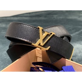 Lv Initiales Elegant Leather 20mm Belts Black