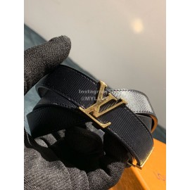 Lv Initiales Elegant Leather 20mm Belts Black