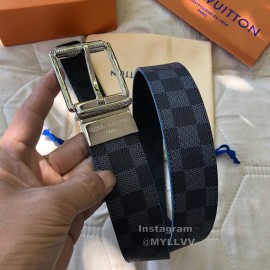 Lv Damier Infini Leather Silver Pin Buckle 40mm Belts