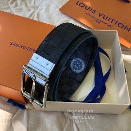 Lv Damier Infini Leather Silver Pin Buckle 40mm Belts