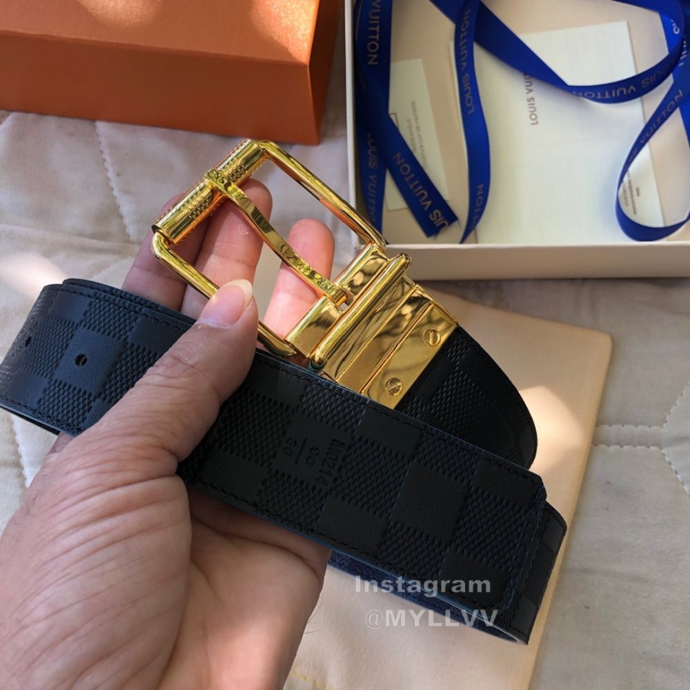 Lv Damier Infini Leather Gold Pin Buckle 40mm Belts