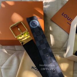 Lv Damier Infini Leather Gold Pin Buckle 40mm Belts