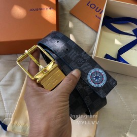 Lv Damier Infini Leather Gold Pin Buckle 40mm Belts