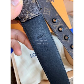 Lv Coffee Monogram Canvas Leather Pin Buckle 35mm Belts For Men