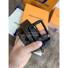 Lv Coffee Monogram Canvas Leather Pin Buckle 35mm Belts For Men