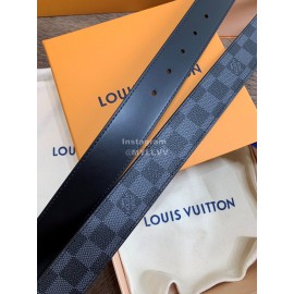 Lv Black Damier Canvas Leather Pin Buckle 35mm Belts For Men