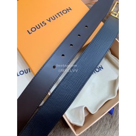 Lv Black Leather Gold Pin Buckle 35mm Belts For Men