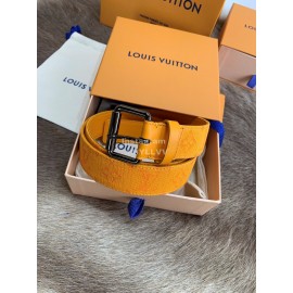 Lv Fashion Monogram Canvas Pin Buckle 35mm Belts Yellow