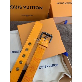 Lv Fashion Monogram Canvas Pin Buckle 35mm Belts Yellow