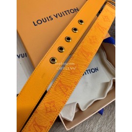 Lv Fashion Monogram Canvas Pin Buckle 35mm Belts Yellow
